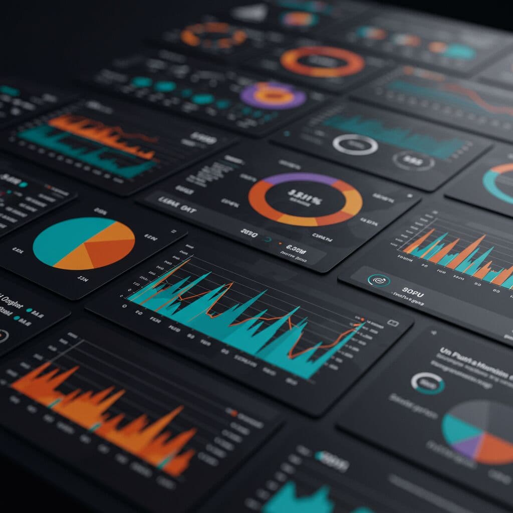 A dashboard showing progress charts